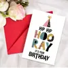 Colección de Tarjetas de Felicitación de Cumpleaños Nuevas Transfronterizas Animal Texto Mensaje de Cumpleaños Universal Tarjeta Plegable con Sobre