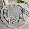 Blusa de gola redonda soltinha estilo coreano com estampa de estrelas, nova coleção de início de outono, camiseta de manga comprida leve e respirável, camiseta básica casual