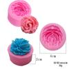 Molde de silicone rosa DIY série de flores bolo fondant chocolate ferramenta de cozimento decoração camélia rosa