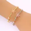 Pulsera de Flor Rosa Dulce y Elegante de Moda Estilo Coreano con Circonita Microincrustada, Moderna y Lujosa, Joyería Versátil y Exquisita