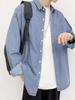 Chaqueta de mezclilla estilo Harajuku estilo coreano adolescente para hombre camisa de trabajo primavera y otoño camisa holgada estilo Hong Kong chaqueta casual