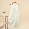 Nueva Bata de Noche de Algodón y Seda Estilo Dulce de Verano para Mujer, Linda y Juvenil, Sin Mangas, Holgada, Se Puede Usar Afuera, Vestido de Dormir para Casa