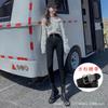 Otoño e Invierno Forrado de Felpa Nuevo Jeans Skinny de Cintura Super Alta Pequeño Delgado Alto Estiramiento Pantalones Lápiz Niños