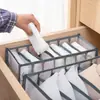 Caja de Almacenamiento Plegable de Tela de Malla para Ropa Interior, Calcetines, Sujetadores y Panties con Divisores de Cajón para Uso en Dormitorio y Hogar
