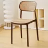 Cadeiras de Rotim Estilo Chinês Atacado, Cadeiras Modernas Minimalistas para Varanda, Cadeiras de Rotim Trançado à Prova de Sol para Pátio Externo, Cadeiras de Uma Pessoa com Encosto para Pousadas
