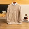 Suéter de Caxemira de Montanha 100% Masculino Inverno Espessado Jacquard Gola Redonda Casual Solto Tricô Básico Suéter Suéter Masculino