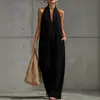 En stock: 2026 Colección de primavera/verano transfronteriza europea y americana de Amazon - Mono casual sin mangas simple y elegante para mujer, hecho de algodón y lino