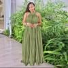 K10449 Amazon Explosiones Moda Transfronteriza Europea y Americana Vestido de Seda con Hombro Descubierto y Sin Mangas para Mujer