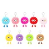 Colgantes de pompones de colores, dijes para bolso de piel sintética de conejo, llaveros de dibujos animados, pequeños accesorios de peluche y decoraciones para llaves de coche