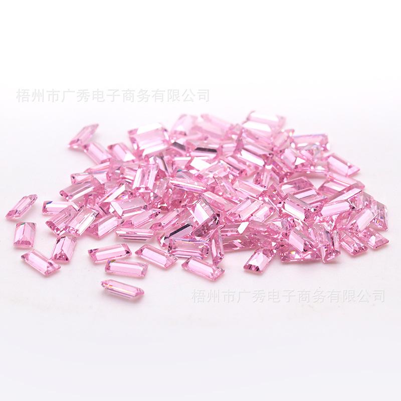 小长方车平粉红锆石