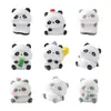 Pelúcia de Panda Fofo com Decorações DIY de Bambu Acessórios para Pendurar Carro Mesa Paisagem em Miniatura Pequenos Enfeites