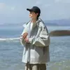 Cortavientos Exterior Estilo Montaña para Hombres y Mujeres, Chaqueta Cortavientos de una Sola Capa de Marca de Moda, Ropa Exterior para Parejas, Ropa de Escalada para Exteriores Repelente al Agua