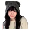 Mini Yang con sombrero lindo oso de peluche pelo orejas de oso sombrero de lana niños otoño e invierno protección para los oídos cálido tejido frío sombrero