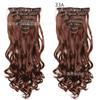 Extensões de Cabelo Sintético Estilo Europeu e Americano, 16 Presilhas, Conjunto de 7 Peças para Mulheres, Fibra de Alta Temperatura, Presilhas de Cabelo Longo Cacheado, Estilo Europeu e Americano