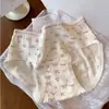 Braguitas de Algodón Puro con Refuerzo Floral de Costilla Dulce 10A Antibacterianas Transpirables que Absorben la Humedad