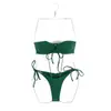 AliExpress Amazon Comercio Exterior Europeo y Americano Traje de Baño de Dos Piezas para Mujer Bikini Sexy con Nudo Ajustable