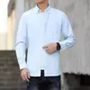 Camisa de manga comprida masculina primavera e outono, nova cor sólida, simples, elegante, camisa de lapela, solta, casual, jaqueta, top