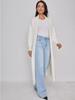 Suéter Cardigan de Punto Suave y Ceroso para Mujer en Otoño e Invierno Nuevo Estilo Casual Holgado Aspecto Adelgazante Estilo Perezoso Imitación de Terciopelo de Visón Abrigo Largo