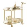 Mesa de centro móvil con ruedas color crema para dormitorio, sala de estar, sofá, apartamento pequeño, mesita de noche, estante, venta al por mayor