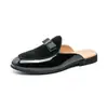 Mocasines de verano transpirables de talla grande para hombre, estilo slip-on, mules casuales de cuero sin tacón