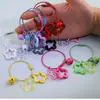 Cor de Doces Dupla Estrela Vazada Cor Sólida Transparente Estrela de Cinco Pontas Sino Chaveiro Anel de Fio de Aço Perler Beads Pingente Decorativo Ornamento
