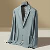 Traje Fino de Seda de Hielo con Protección Solar 2025 Chaqueta de Traje Casual de Negocios de Verano para Hombre Color Sólido Simple Combinable Chaqueta Sencilla