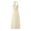 Vestido Feminino Europeu e Americano AliExpress Mais Vendido Elegante da Moda com Decote Halter Comprimento Médio