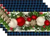 Manteles navideños transfronterizos 4 juegos de platos de cena tazas con tapetes termoaislantes Manteles decorativos para la atmósfera de las fiestas navideñas