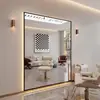 Espelho de salão de beleza espelho de barbearia estação de barbearia celebridade da internet de salão de beleza com luz montado na parede luminoso novo estilo espelho de corte de cabelo montado na parede