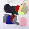Gorro Multicor Liso de Tricô Infantil Transfronteiriço, Gorro de Lã Versátil de Cor Sólida para Outono e Inverno, Gorro Quente Unissex para Atacado