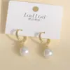 Pendientes de Flor de Perla Estilo Casual para Mujer Diseño Original Galvanizado Ecológico Aguja de Plata S925 Tienda Compra al por Mayor Accesorios
