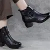 Botines artísticos de estilo vintage para mujer, con punta redonda y tacón grueso, colección otoño/invierno 2026, con forro de felpa, de altura hasta la mitad de la pantorrilla y diseño de cuero repujado, adecuados para mujeres de mediana edad y mayores
