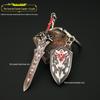 Selda periférico Reino das lágrimas mini escudo de guarda modelo de arma brinquedo espada de guarda chaveiro