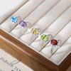 Anillo de Piedra Preciosa Natural de Color Transfronterizo Plata de Ley S925 Anillo Ajustable para Mujer Joyería de Alta Gama que No se Desvanece para Mujer