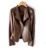 Jaqueta de Couro Slim Fit para Mulheres, Estilo Biker de Outono, Gola Lapela, Zíper, Direto da Fábrica, Em Estoque, Moda Feminina Transfronteiriça, Tipo Slim Fit