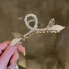 Pinza para el Cabello de Metal para Mujer, Pinza Tiburón de Lujo de Alta Gama, Pasador para Peinados Recogidos, Accesorio para el Cabello con Perlas para la Parte Trasera de la Cabeza