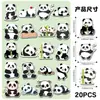 20 Piezas de Panda Tesoro Nacional Magnético Suave Pegatinas para Refrigerador Dibujos Animados Versión Q Animal Lindo Graffiti Decorativas Magnéticas para Archivador