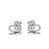Aretes de Corazón Calado Estilo Coreano, Corazón Deslustrado en Forma de Corazón, Pendientes Femeninos Simples y Versátiles Personalizados Japoneses y Coreanos