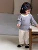 Ropa Infantil Coreana para Niñas Suéter de Punto Trenzado Ropa para Bebé Otoño e Invierno Suave y Esponjoso Jersey de Manga Larga Tejido de Punto Elegante para Niños