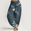 Pantalones Casuales Versátiles de Moda Estilo Nuevo 3D Estampado Digital Europeo y Americano Transfronterizo Pantalones Tailandeses para Mujer de Algodón Puro Estampado Directo Pantalones Largos de Primavera y Verano