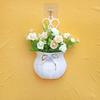 Colgante de Pared Creativo al por Mayor Cesta Colgante de Flores Artificiales Set de Rosas Valla de Plástico Sala de Estar Colgante de Pared de Flores de Seda Flor Decorativa de Pared