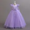 Comercio Exterior Transfronterizo Vestido para Niña Vestido Niños Grandes Flor Perla Vestido de Boda Dama de Honor Mesa Rendimiento Vestido de Princesa Largo hasta el Suelo