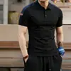 Camisa Polo Masculina Slim-Fit Color Block Dropshipping, Nova Camiseta Masculina Slim-Fit Color Block Tendência de Alta Qualidade
