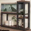 Soporte para Acuario, Estante Especial de Almacenamiento, Soporte Súper Fuerte de Carga, Gabinete Base de Doble Capa para Tortuguero, Estante de Colocación Multicapa de Hierro Forjado