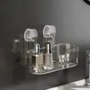 Estante de baño transfronterizo montado en la pared, caja de almacenamiento grande para lavabo de baño, ventosa, sin rastro, estante de almacenamiento multifuncional