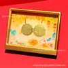 Peça de exibição de porta-retrato estilo chinês com lagoa de lótus dourada e luar, adequada para feiras, aniversários de companhias de seguros e eventos do Festival do Meio Outono; atacado de brindes promocionais