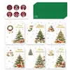 Cartões de Natal Transfronteiriços com Envelope Vermelho e Conjunto de Adesivos, Cartões de Mensagem de Bênção Europeus e Americanos, Cartões de Boas Festas de Natal