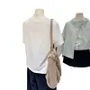 Camiseta de algodón puro fina de manga corta para mujer, modelo nuevo 2026, blanca, cuello redondo, de longitud media, moderna, casual, top versátil para verano