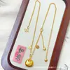 Tienda de Oro Mismo Estilo Set de Collares de Moda Chapados en Oro, Elegante Collar Brújula de Ocho Tesoros, Cadena Larga para Suéter Disco de Calabaza, Estilo Chino Versátil para Mujeres