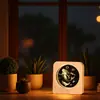 Luminária de Mesa Criativa de Cristal Luminoso com Artesanato de Gravação Interna 3D, Decoração de Base de Madeira, Presente, Presente de Aniversário